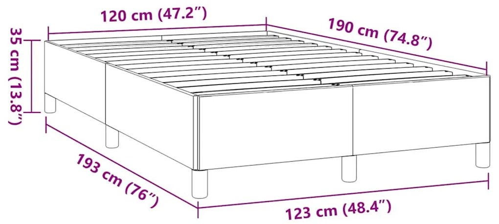 Estrutura de cama sem colchão cinza escuro 120x190 cm tecido