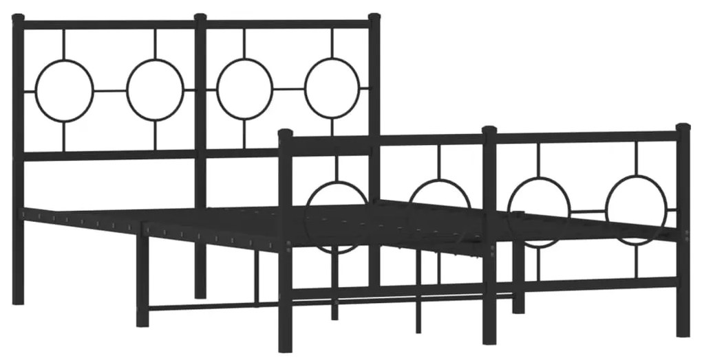 Estrutura de cama com cabeceira e pés 120x200 cm metal preto