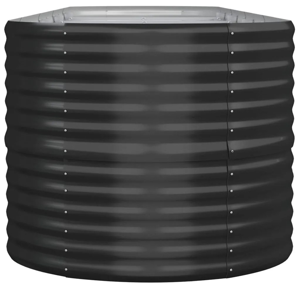 Canteiro elevado jardim 440x80x68 aço revestido a pó antracite