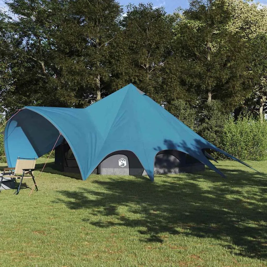 vidaXL Tenda Teepee com telhado Azul e Cinza 600 x 600 x 347 cm