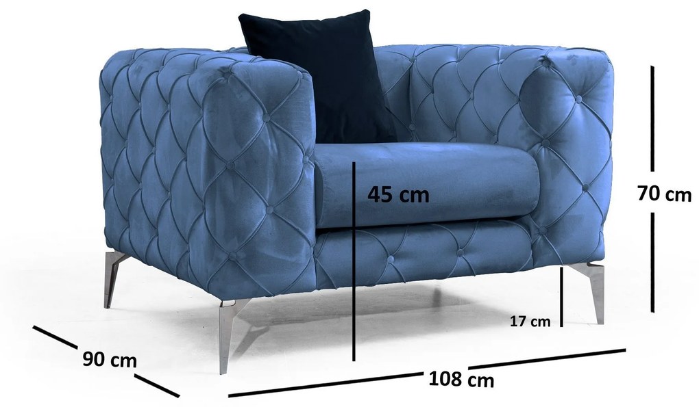Cadeirão Como – Azul – 108 cm x 70 cm x 90 cm