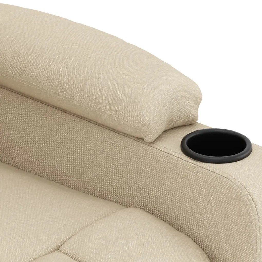 Poltrona reclinável elétrica tecido cor creme