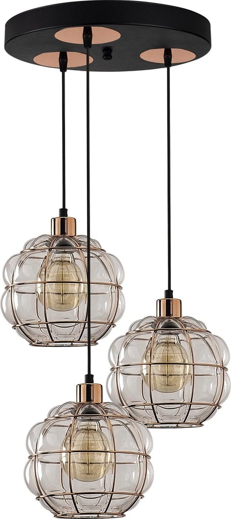 Candeeiro de Teto Safderun – Cobre – Diâmetro 47 cm, Altura 112 cm