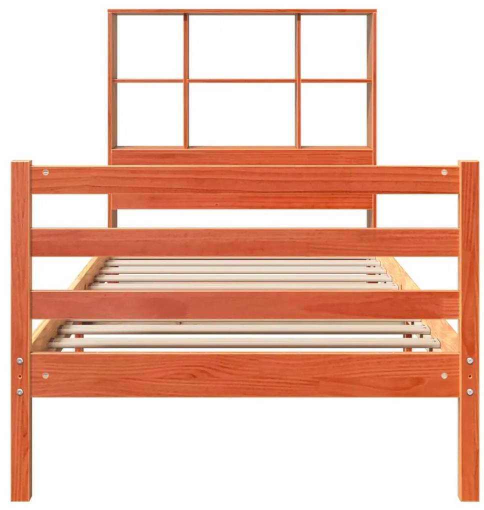 Cama com estante sem colchão 100x200 cm madeira maciça