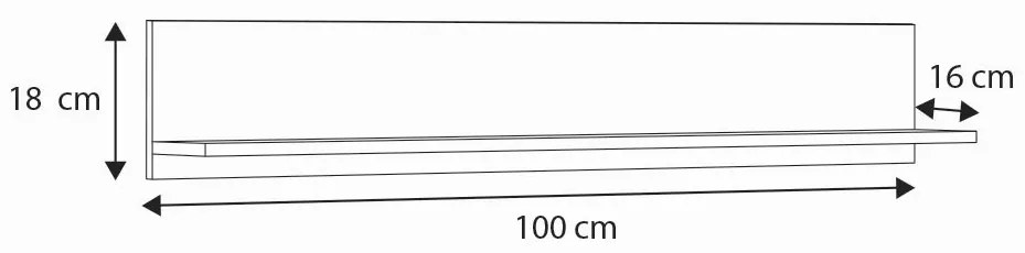 Prateleira 100 cm - carvalho sonoma