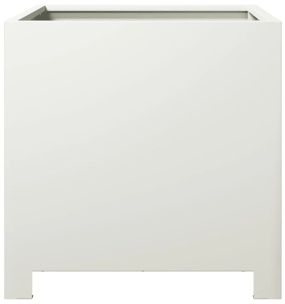Vaso/floreira de jardim 2 pcs 40x40x40 cm aço branco