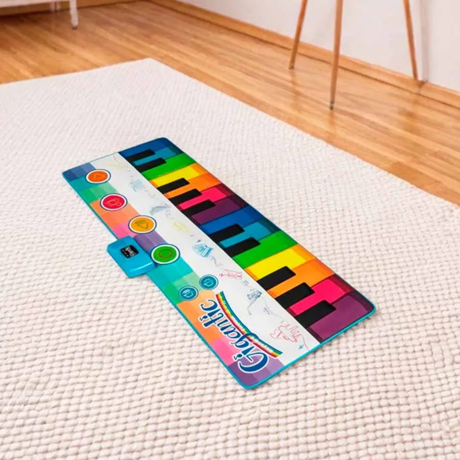 Tapete musical dobrável com fundo antiderrapante para crianças a partir dos 3 anos, 181 x 73 cm, multicolorido