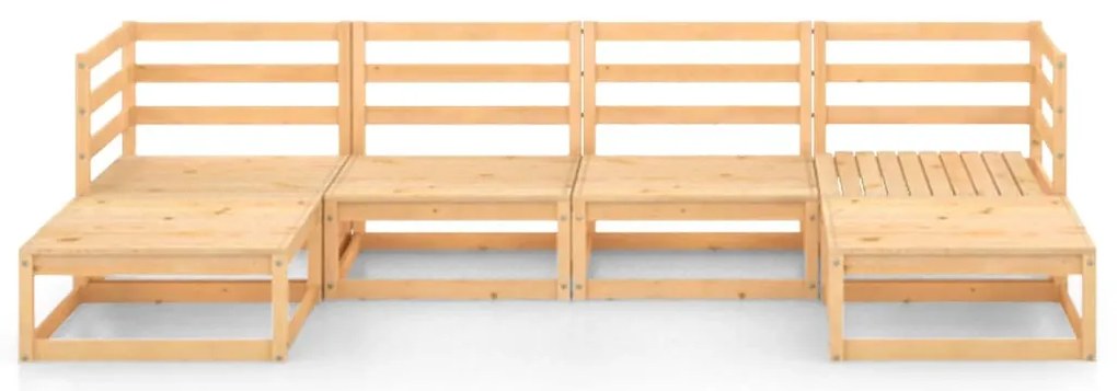 6 pcs conjunto lounge de jardim pinho maciço