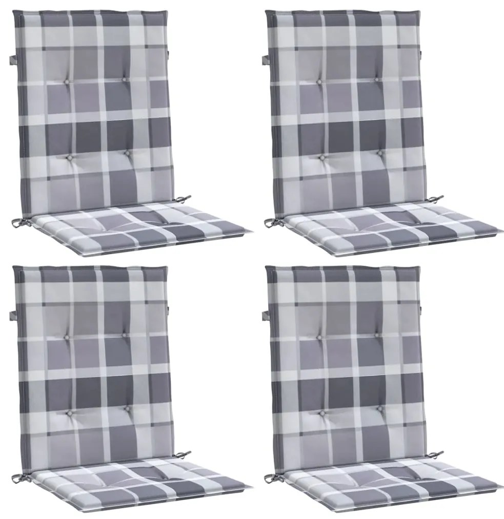 Almofadões lombares cadeiras jardim 4pcs oxford xadrez cinza