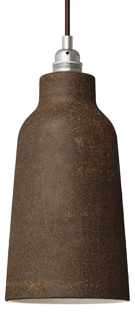 Abajur de cerâmica Bottle coleção Materia - Fabricado na Itália - Corten effect - Branco