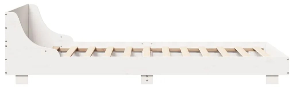 Cama sem colchão 75x190 cm madeira de pinho maciça branco