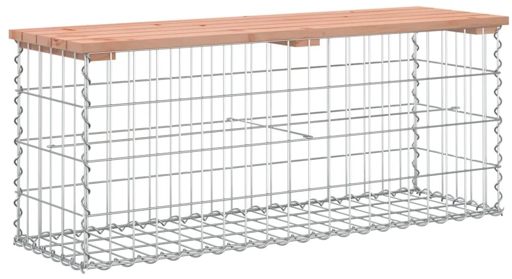Banco jardim design gabião 103x31,5x42cm madeira douglas maciça