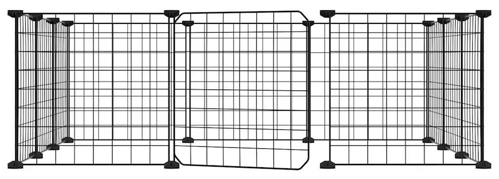 Gaiola p/ animais de 12 painéis c/porta 35x35 cm aço preto