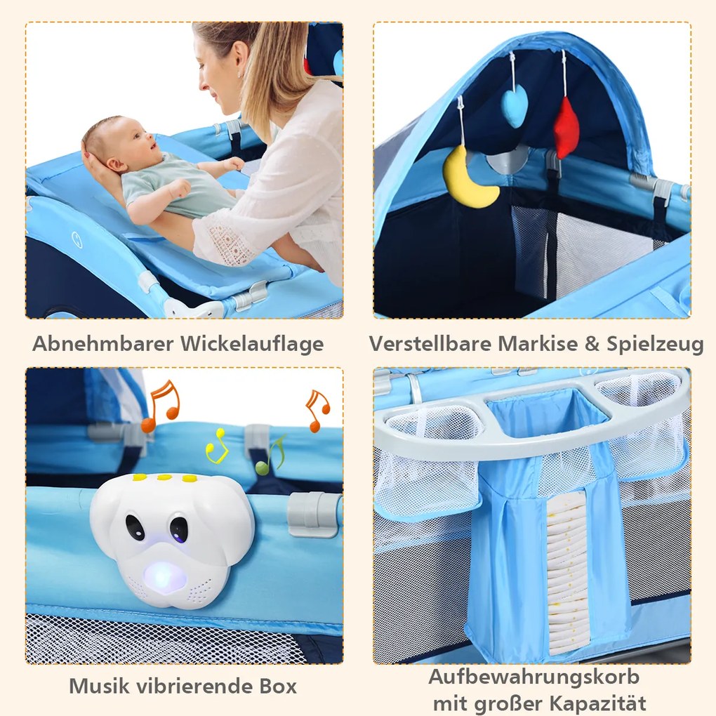 Berço de viagem infantil com mosquiteiro