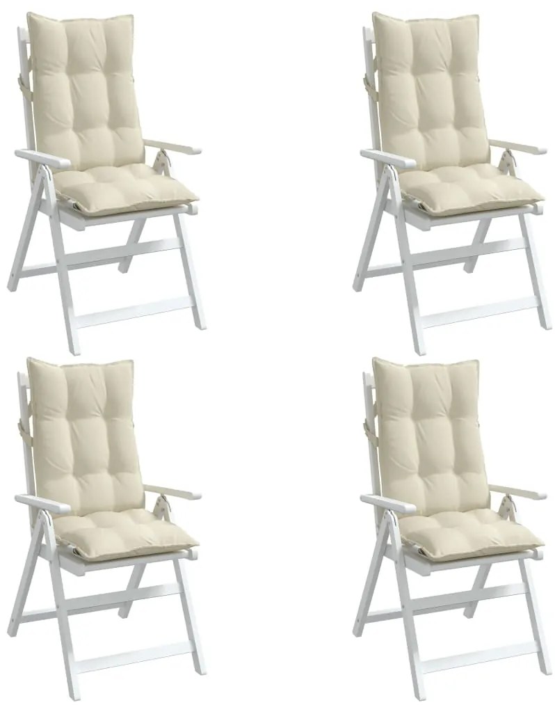 Almofadões p/ cadeira encosto alto 4pcs tecido oxford cor creme