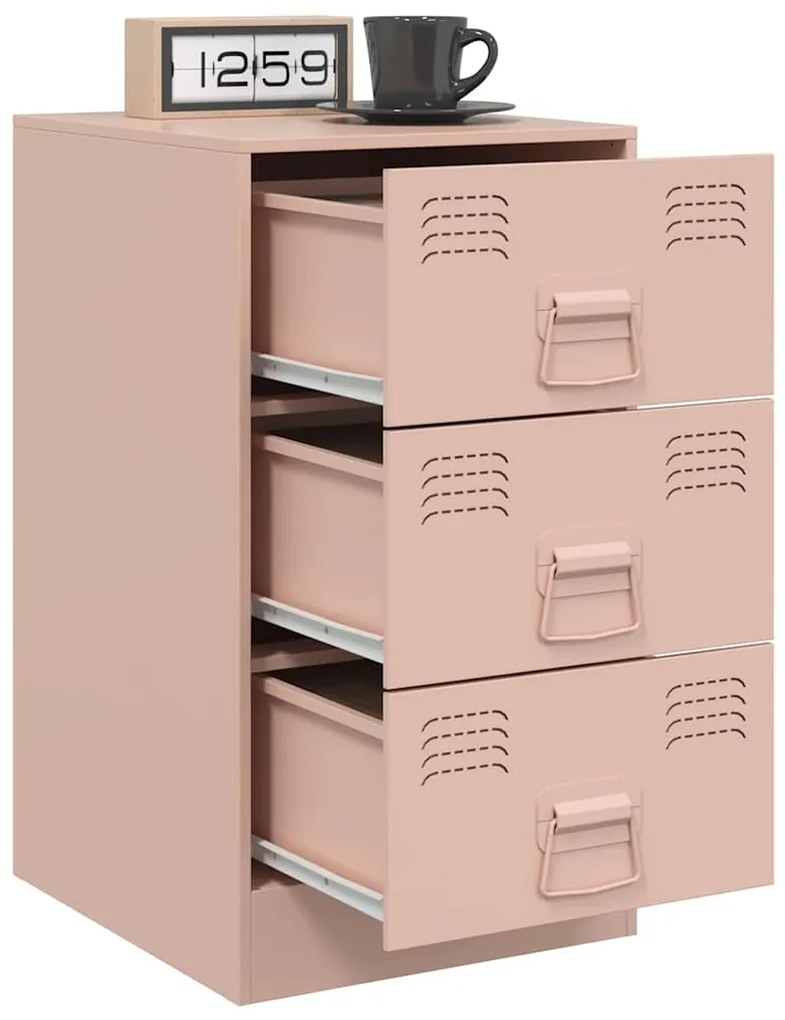Mesa de cabeceira 34,5x39x62 cm aço rosa