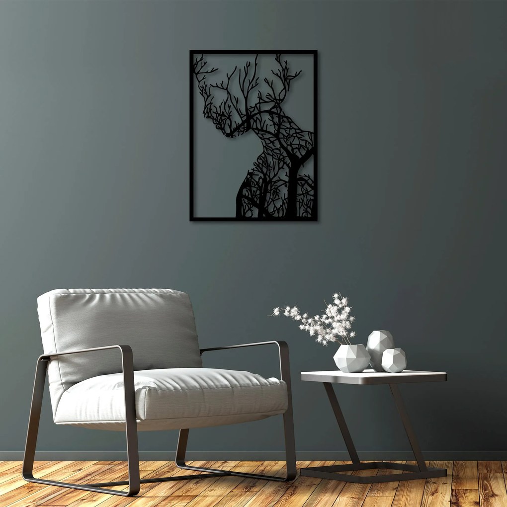 Acessório Decorativo de Parede Tree Woman – Preto – 52 x 70 cm