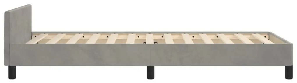 Estrutura de cama sem colchão 80x200 cm veludo cinzento-claro