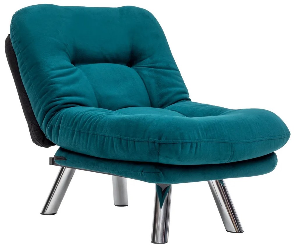 Sofá-Cama de 1 Lugar Misa – Verde Petróleo – 52x70x40 cm