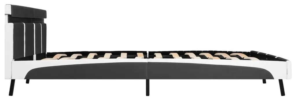 Estrutura de cama c/ LED 180x200 cm couro artificial cinzento