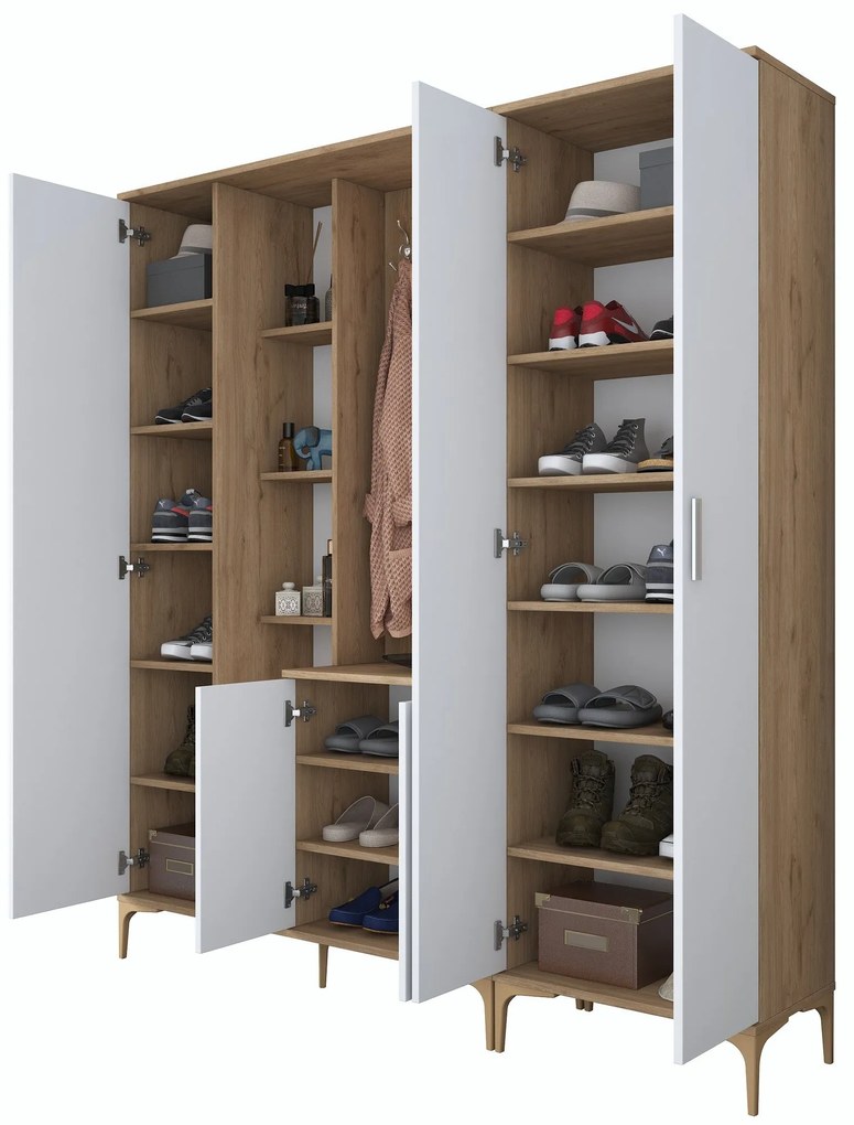 Hall Stand EA131 – Nogueira Branco – 180x198,6x37,5 cm