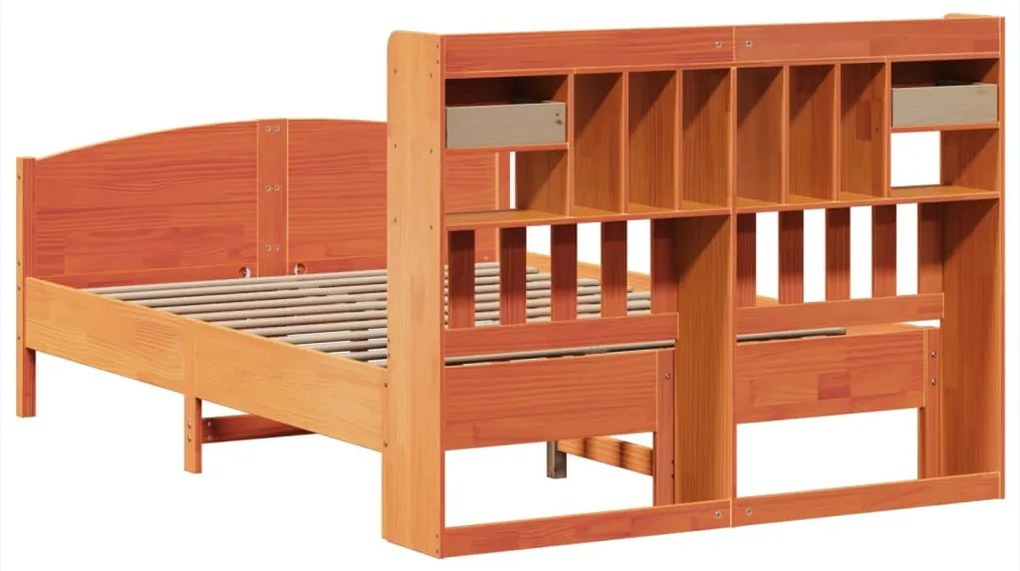 Cama com estante sem colchão 150x200 cm pinho maciço