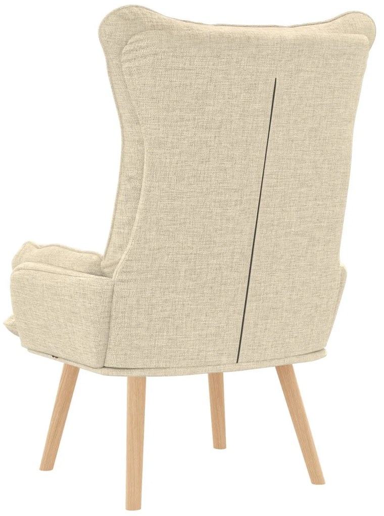 Cadeira Relaxante vidaXL em Tecido Creme