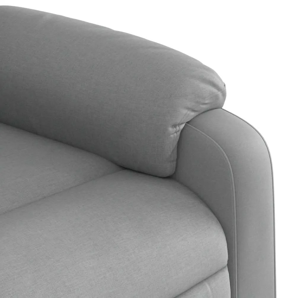 Poltrona de massagens reclinável elétrica tecido cinzento-claro
