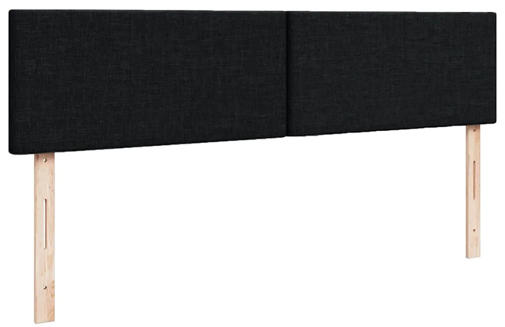 Cama otomana com colchão 140x190 cm tecido preto