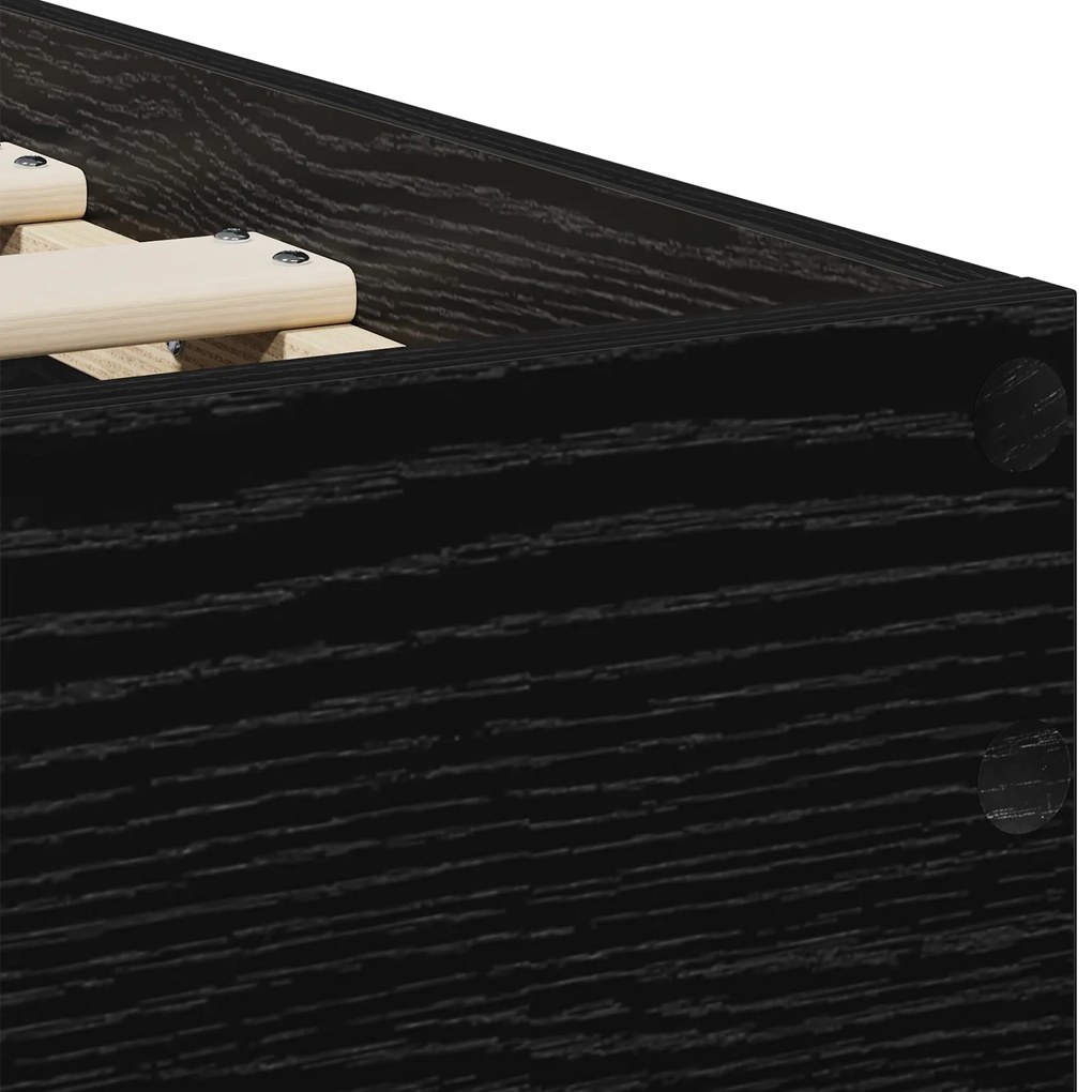 Estrutura de Cama Carvalho Preto 90x190 cm Madeira Engenharia