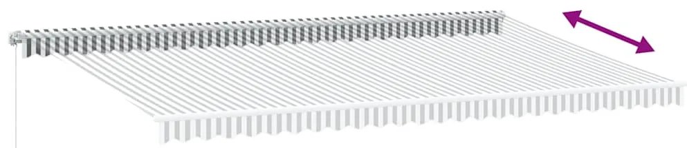 Toldo retrátil manual com LED 600x300 cm antracite/branco
