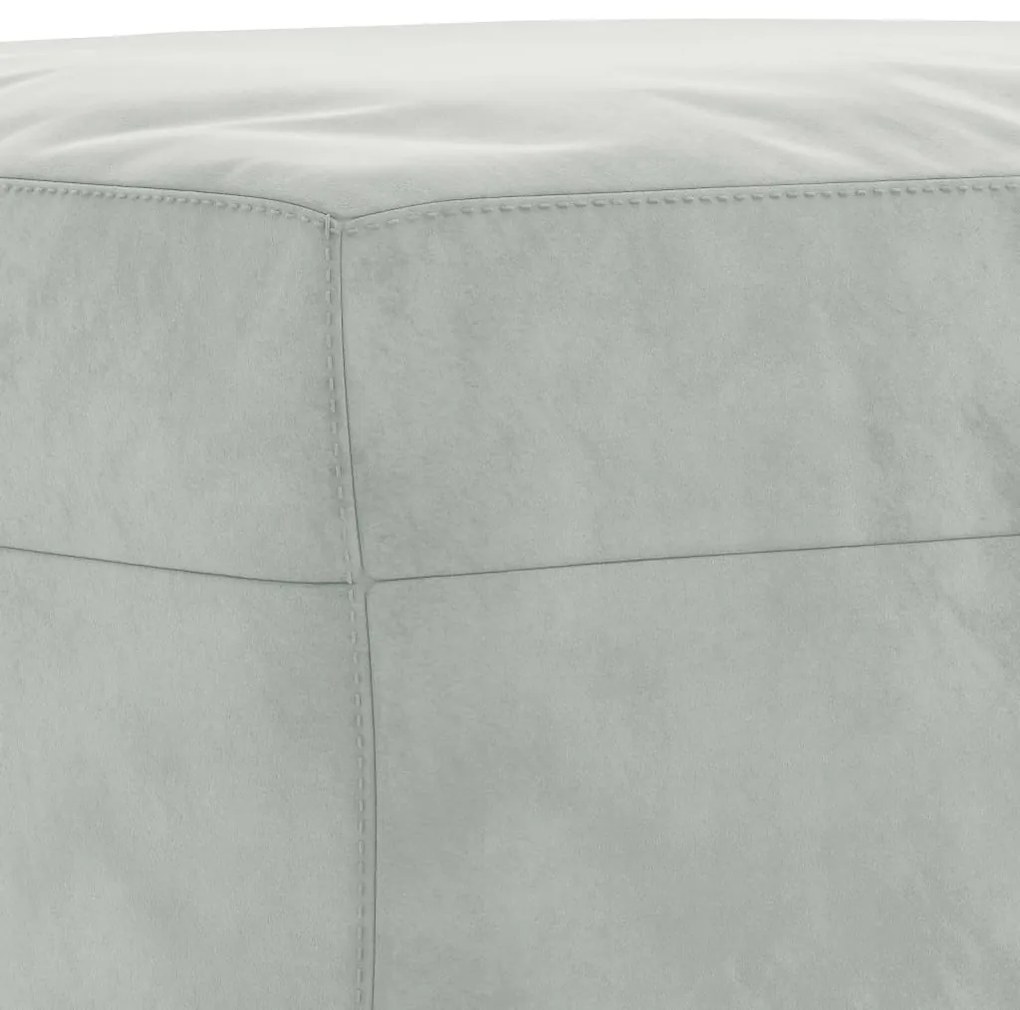 4 pcs conjunto de sofás com almofadas veludo cinzento-claro