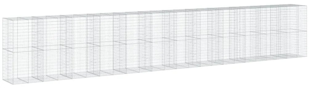 Cesto gabião com cobertura 1200x100x200 cm ferro galvanizado