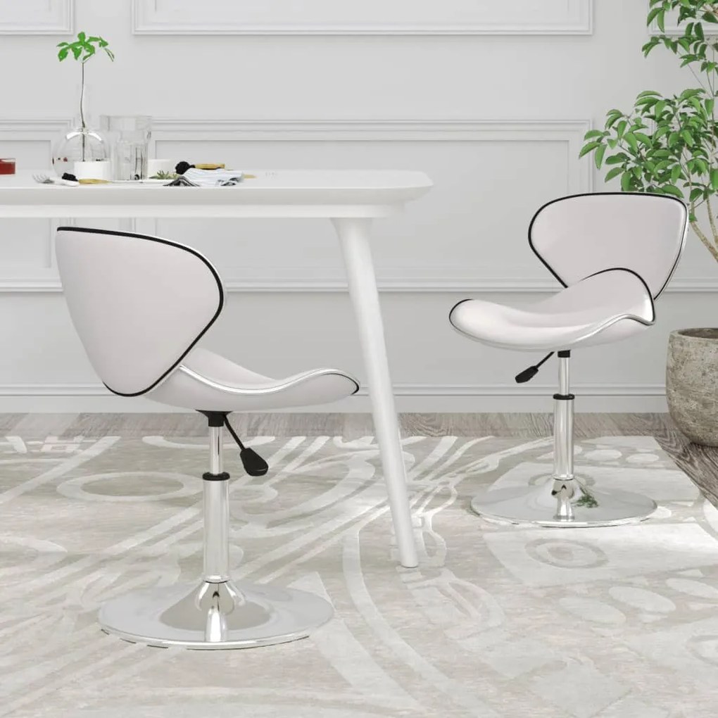 vidaXL Cadeiras de jantar 2 pcs couro artificial branco