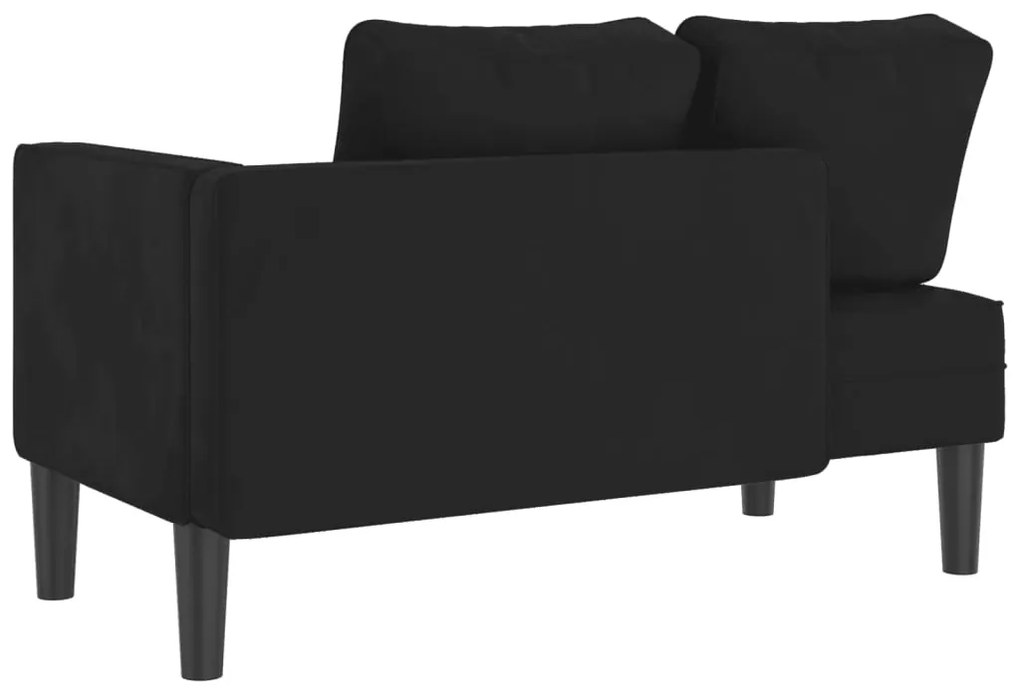 Chaise lounge com almofadões veludo preto