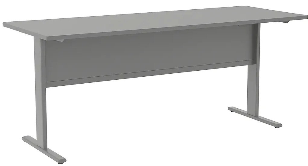 Secretária de Escritório 1800x800x740 mm Individual com Painel – Única Cinza