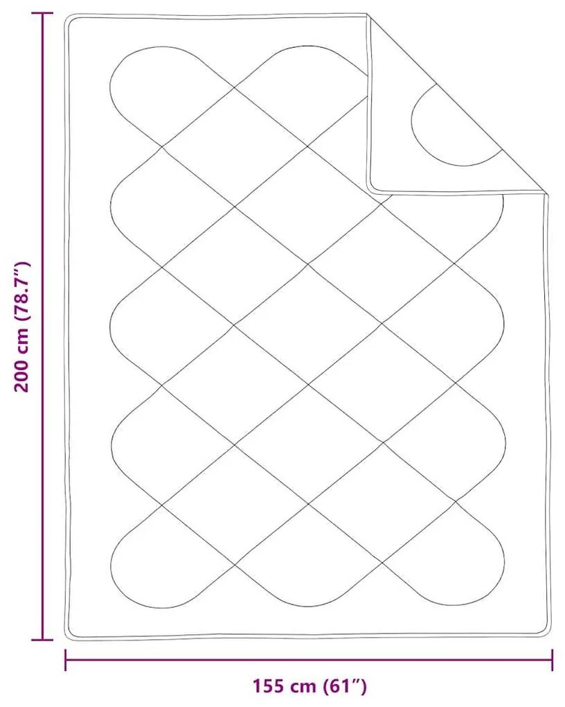 Edredão com travesseiro 2 pcs Branco 155 x 200 cm Microfibra