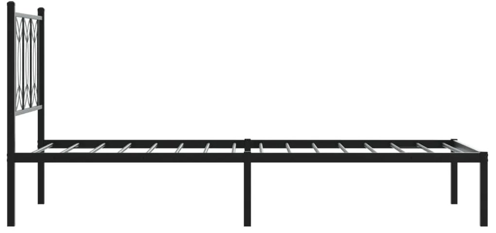 Estrutura de cama com cabeceira 90x190 cm metal preto