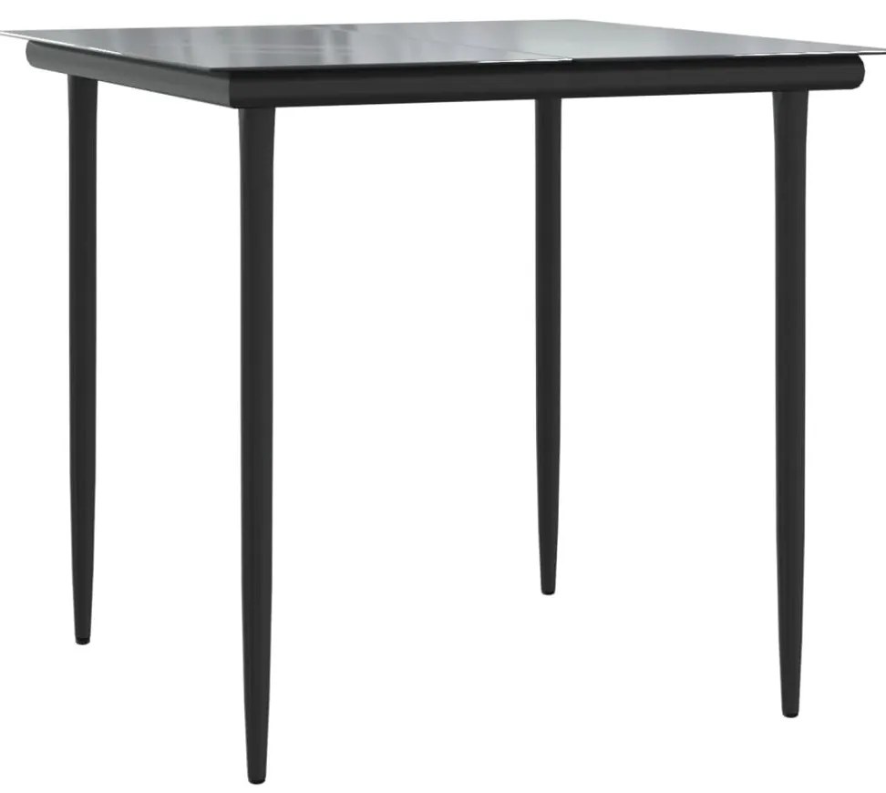 5 pcs conjunto de jantar p/ jardim c/ almofadões vime PE preto