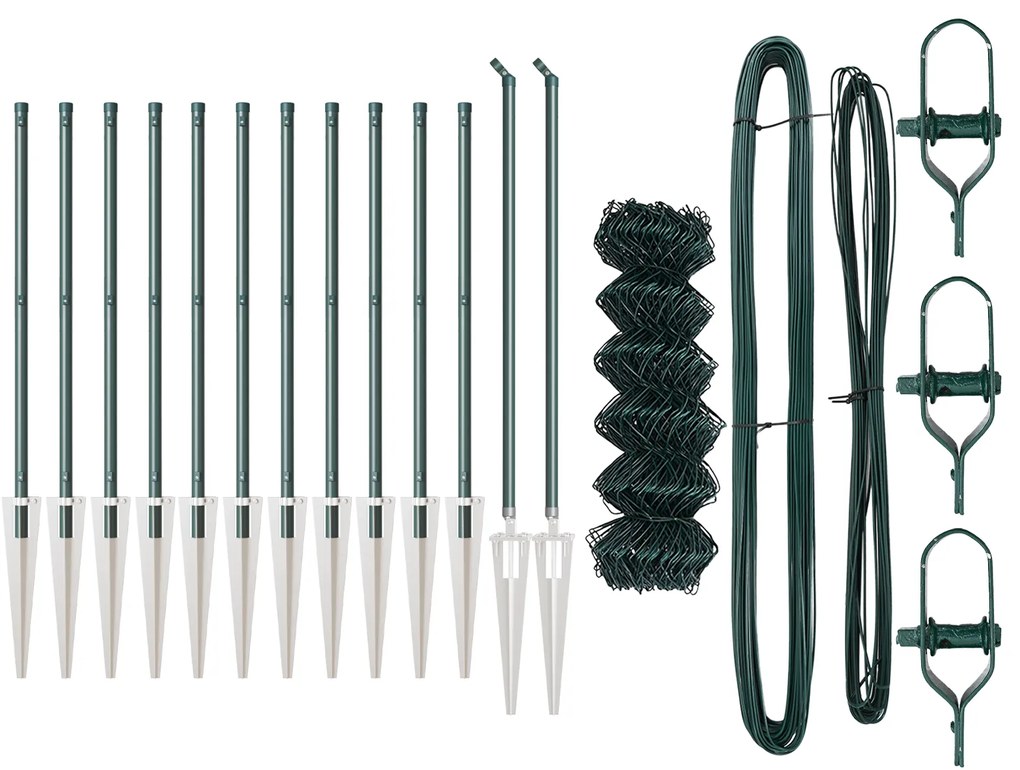 Cerca de Cadeado Conjunto de 2 Verde Metal 0.8 x 25 m Durável