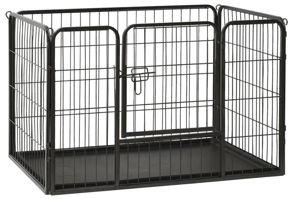 vidaXL Parque para cãezinhos 91,5x59x61 cm aço