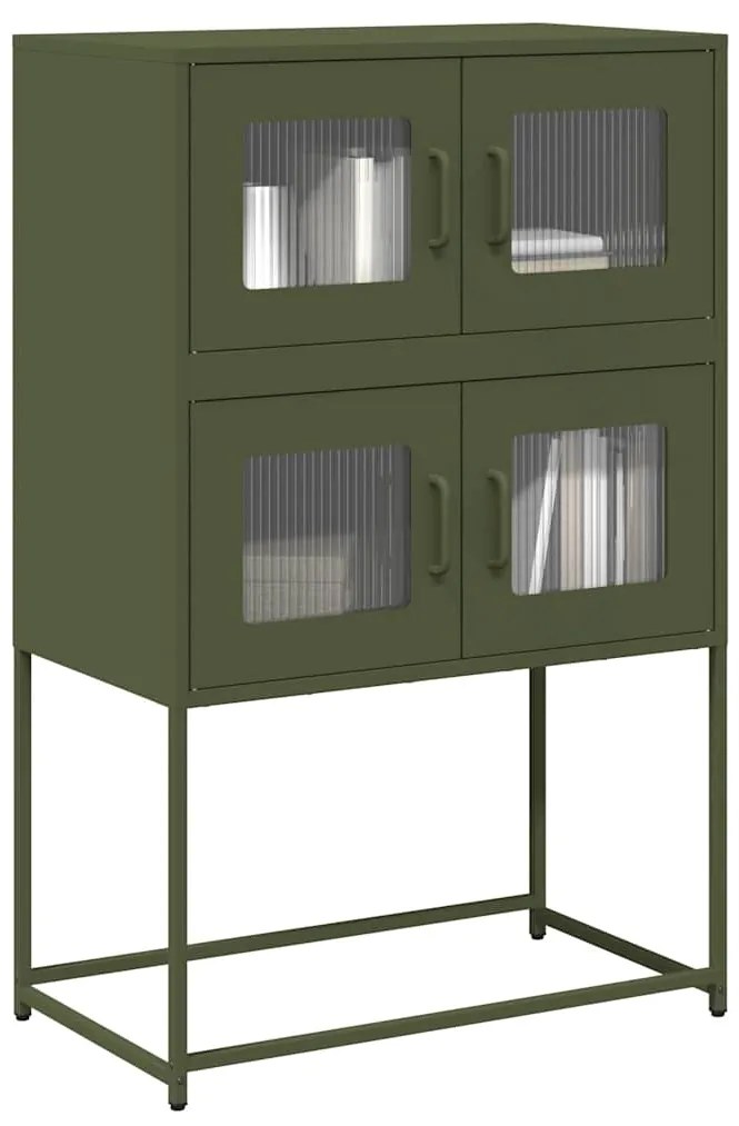Aparador alto 68x39x107 cm aço verde azeitona