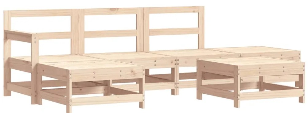 6 pcs conjunto lounge jardim c/ almofadões madeira maciça