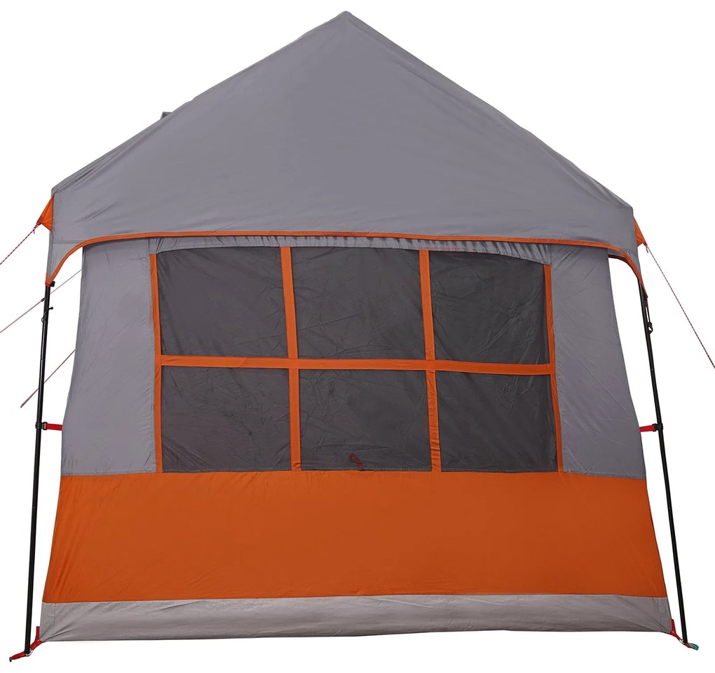 Tenda de Camping com Janelas Cinza e Laranja 12-Pessoas Impermeável