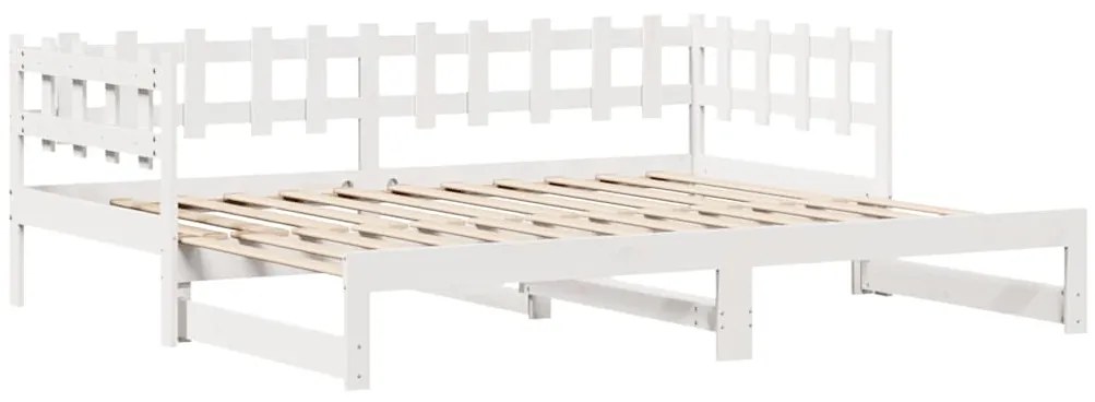 Sofá-cama com gavetão e gavetas sem colchão 90x190 cm branco