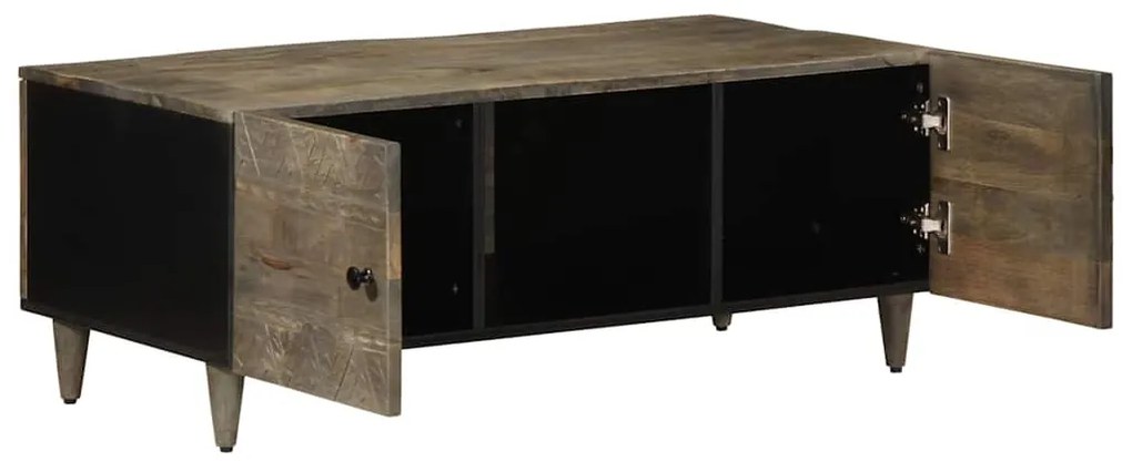 Mesa centro 100x54x40cm madeira mangueira maciça cinzento claro