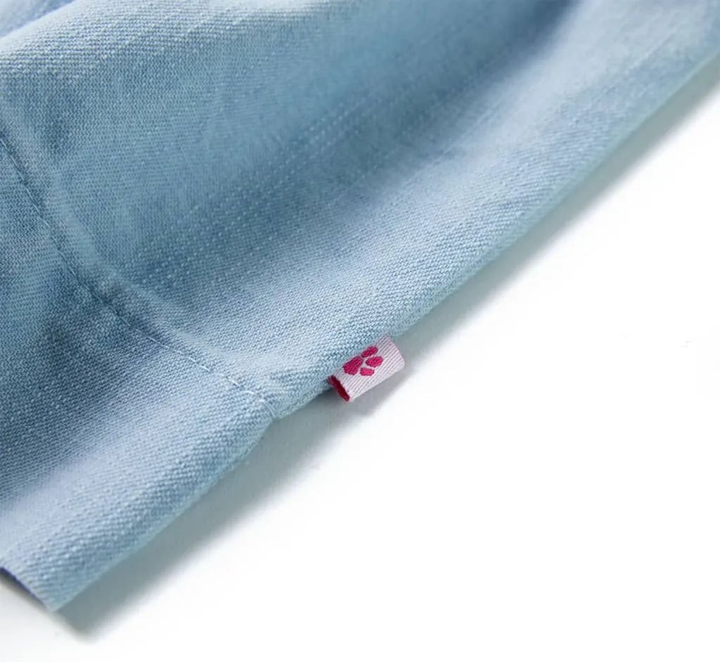 Vestido de criança com folhos azul-suave 128