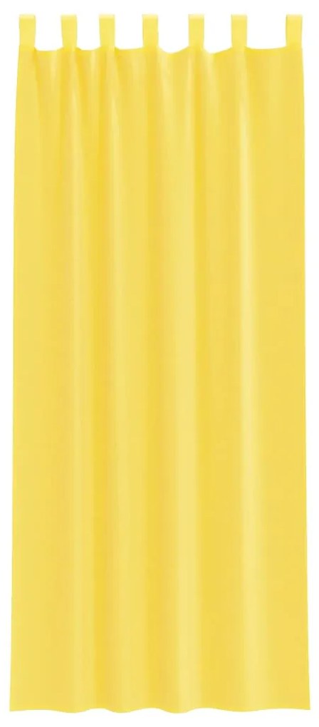 Cortinas de voile com laços 2 pcs amarelo 140x260 cm
