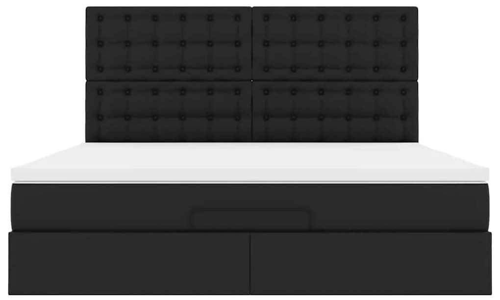 Estrutura de cama otomana com colchão 180x200 cm preta