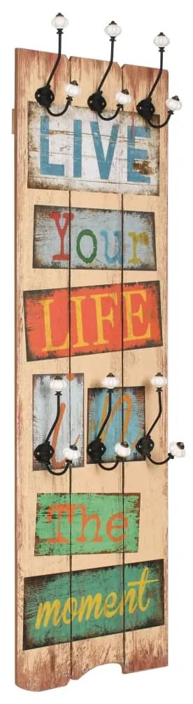 Bengaleiro de parede com 6 ganchos 120x40 cm LIVE LIFE